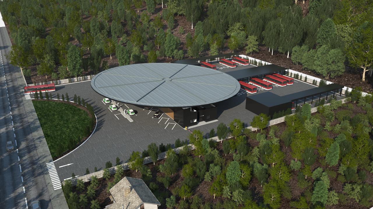 Render del proyecto de electroterminal de Valdivia